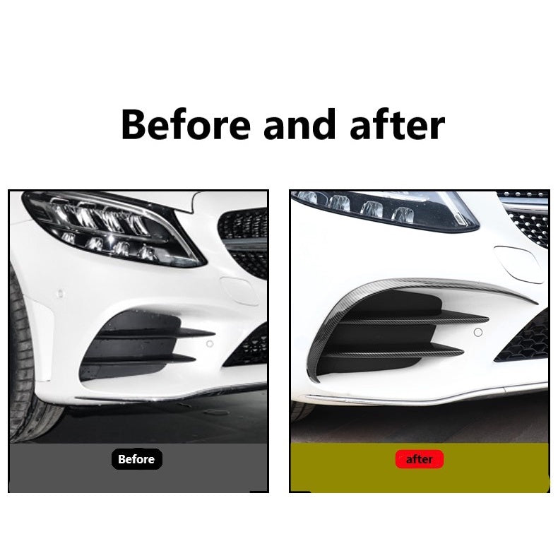 For Mercedes W205 Canard Facelift 2018-2021 ABS front bumper diffuser knife decorative