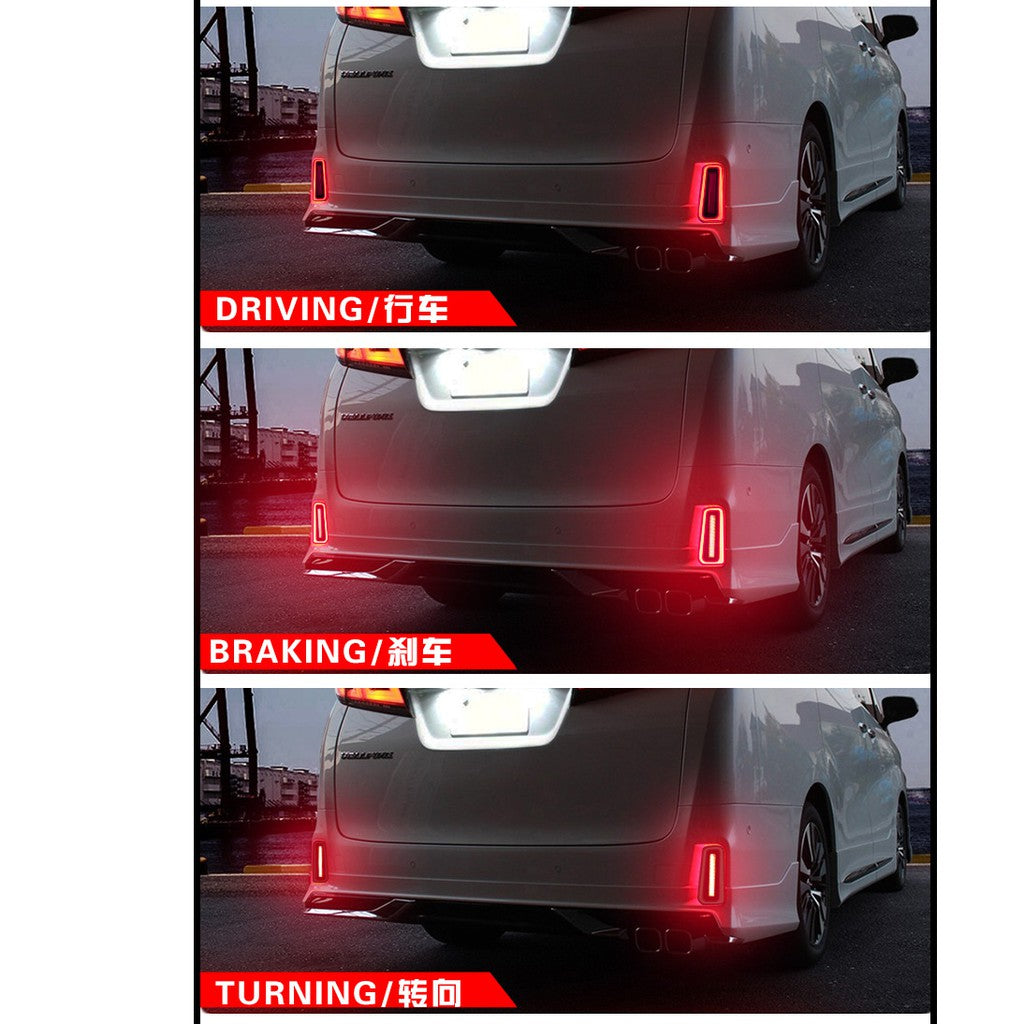 For Toyota Alphard Vellfire AGH30 2015-2021 Led Rear Bumper Reflector Brake Running Light Lamp 2Color Red