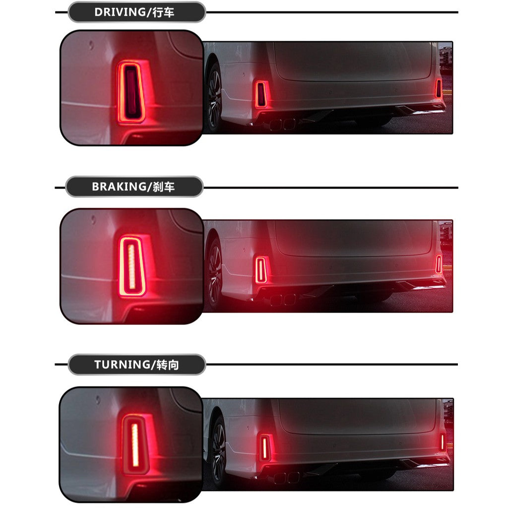 For Toyota Alphard Vellfire AGH30 2015-2021 Led Rear Bumper Reflector Brake Running Light Lamp 2Color Red