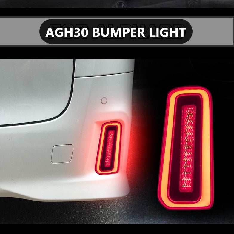 For Toyota Alphard Vellfire AGH30 2015-2021 Led Rear Bumper Reflector Brake Running Light Lamp 2Color Red