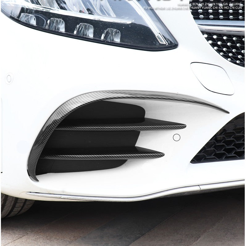 For Mercedes W205 Canard Facelift 2018-2021 ABS front bumper diffuser knife decorative