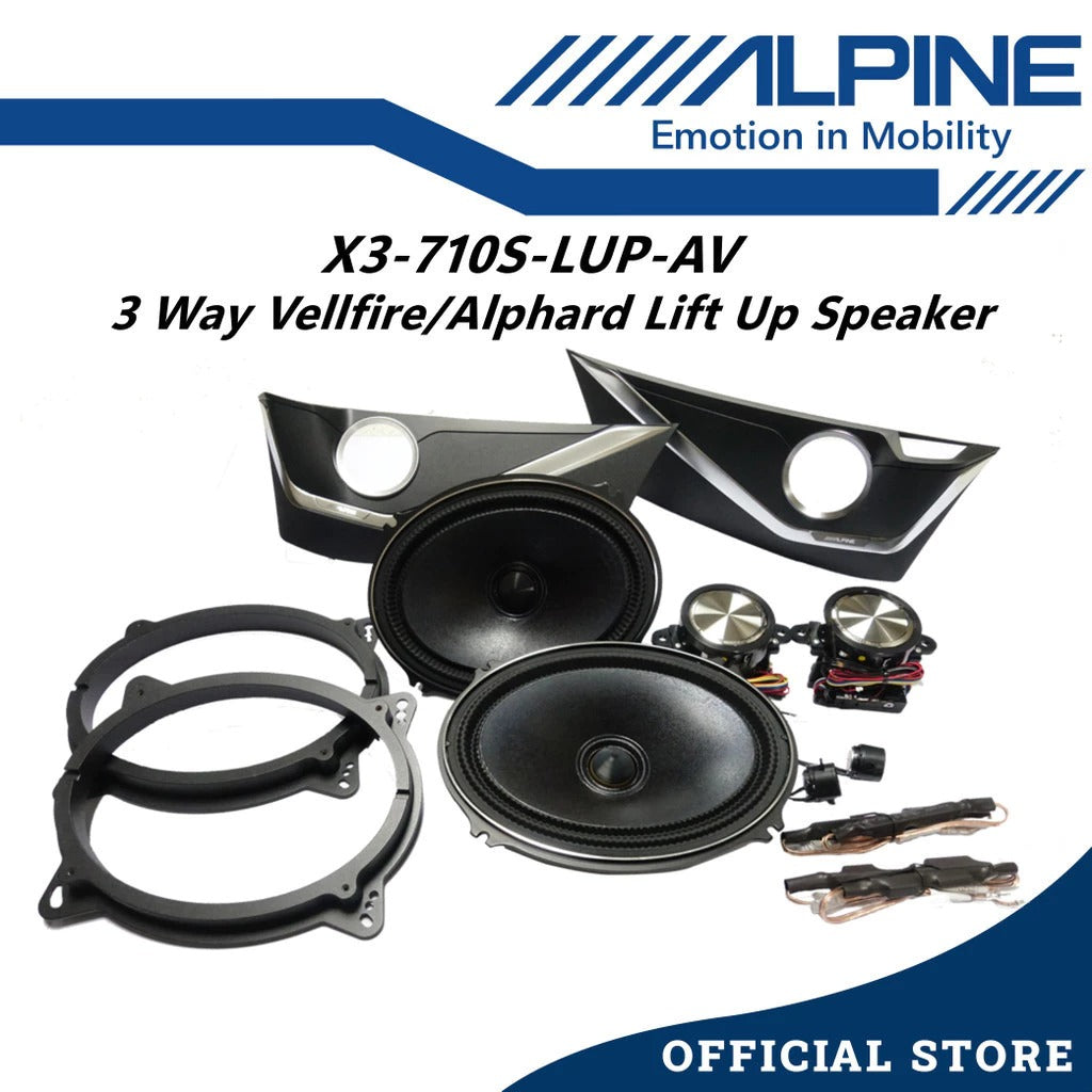 Toyota Alphard Vellfire AGH30 AGH40 Alpine X3-710S-LUP-AV-40 X3-710S-LUP-AV lift up 3-way speaker