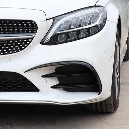 For Mercedes W205 Canard Facelift 2018-2021 ABS front bumper diffuser knife decorative