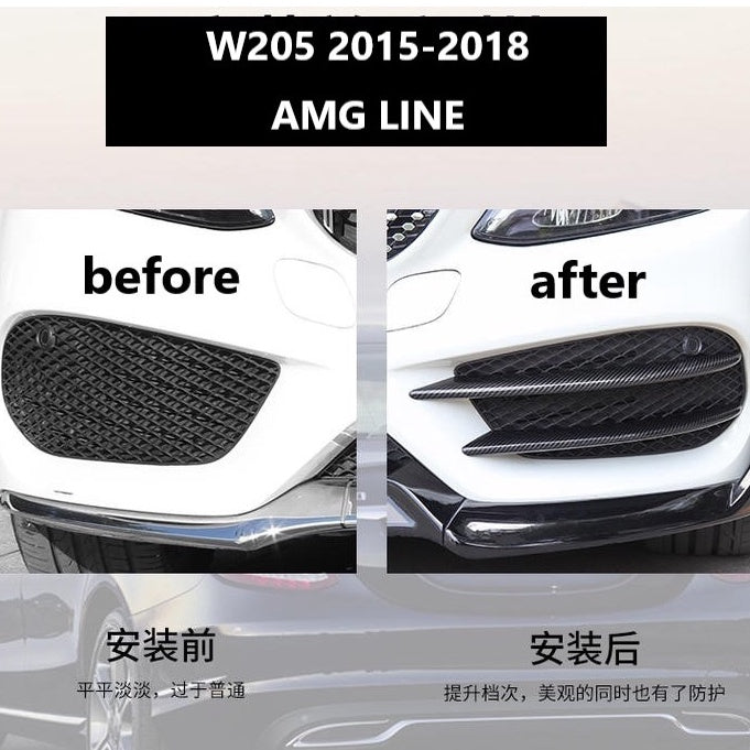 For Mercedes W205 Front Lip 2015-2018 Canard ABS front bumper diffuser knife decorative