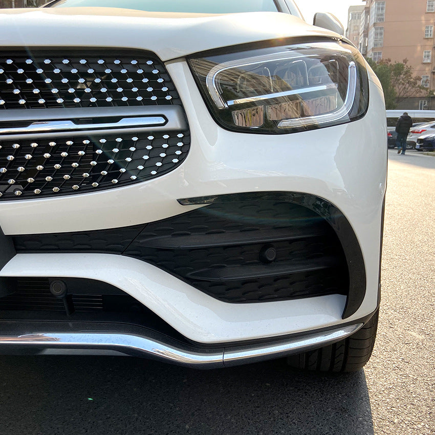 For Mercedes W253 GLC COUPE Facelift 2019+ Canard ABS front bumper diffuser knife decorative