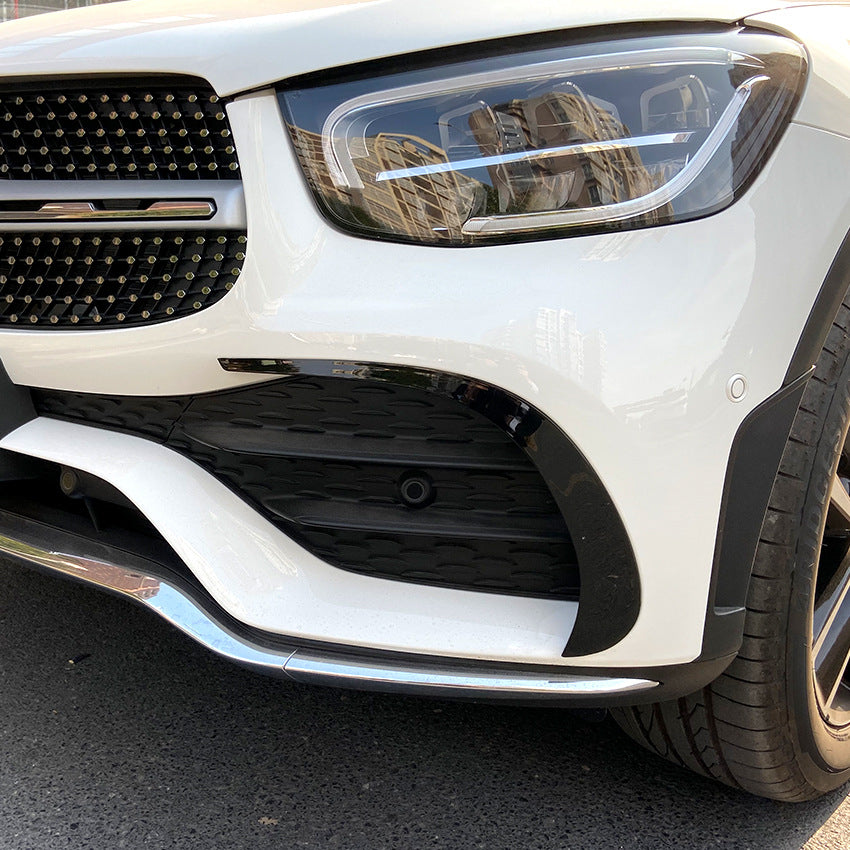 For Mercedes W253 GLC COUPE Facelift 2019+ Canard ABS front bumper diffuser knife decorative