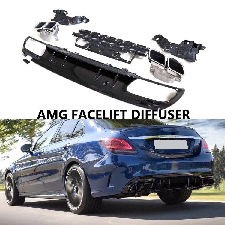 For Mercedes-Benz W205 C63 Facelift AMG Style Diffuser