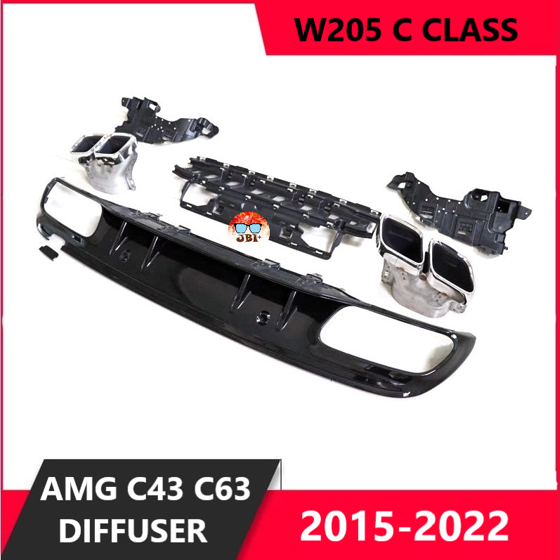 For Mercedes-Benz W205 C63 Facelift AMG Style Diffuser