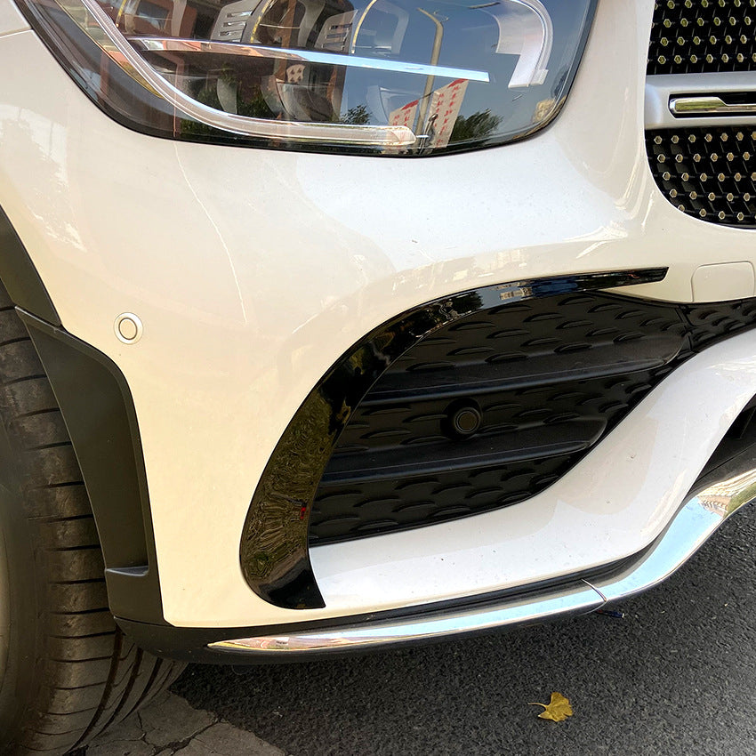 For Mercedes W253 GLC COUPE Facelift 2019+ Canard ABS front bumper diffuser knife decorative