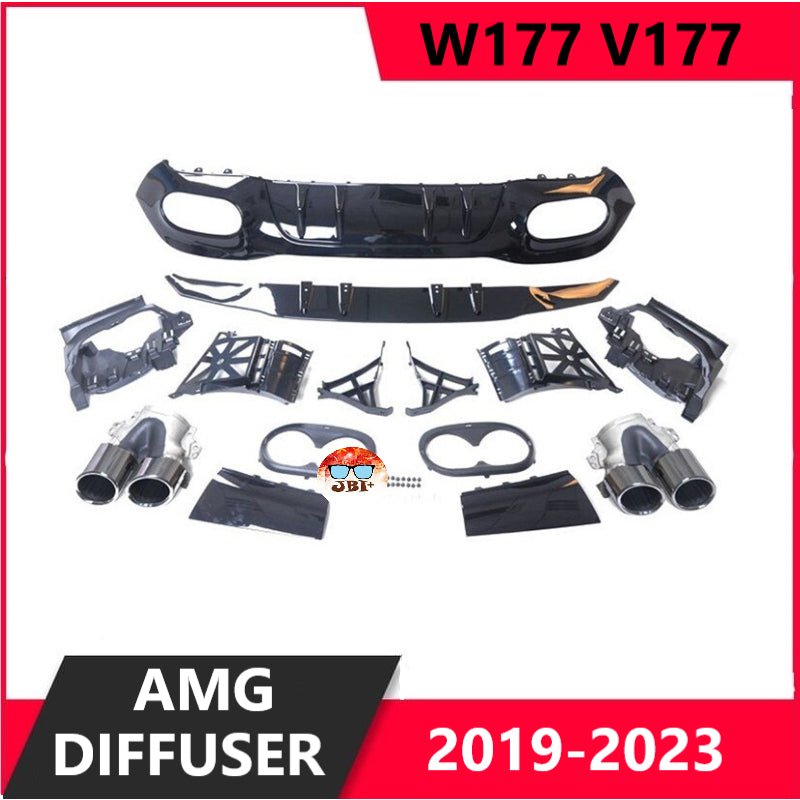 For Mercedes-Benz A-class W177 V177 A45 AMG Diffuser A180 A200 A250 A35 A45