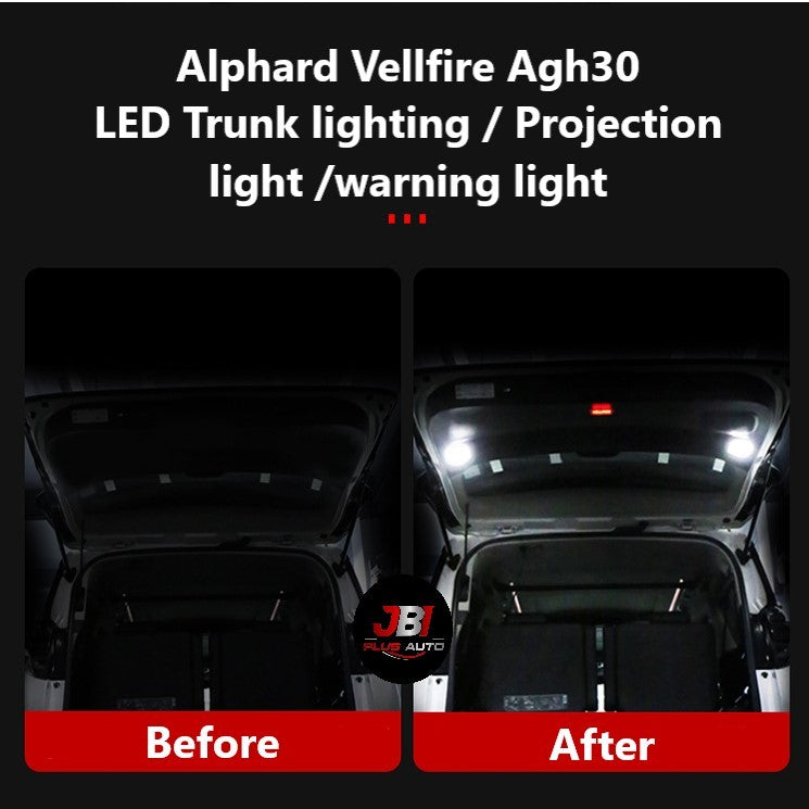 For Toyota Alphard Vellfire AGH30 Rear Bonnet LED Light Projection Light Warning Light 2015-2023