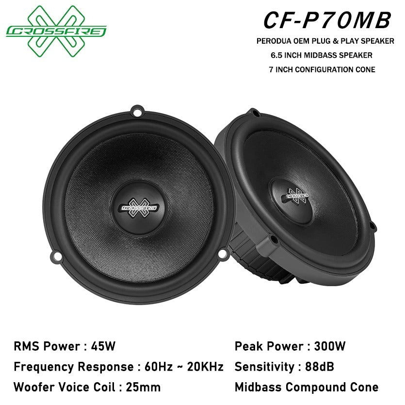 CROSSFIRE Perodua OEM Midbass Speaker CF-P70MB Coxial Speaker CF-P70X