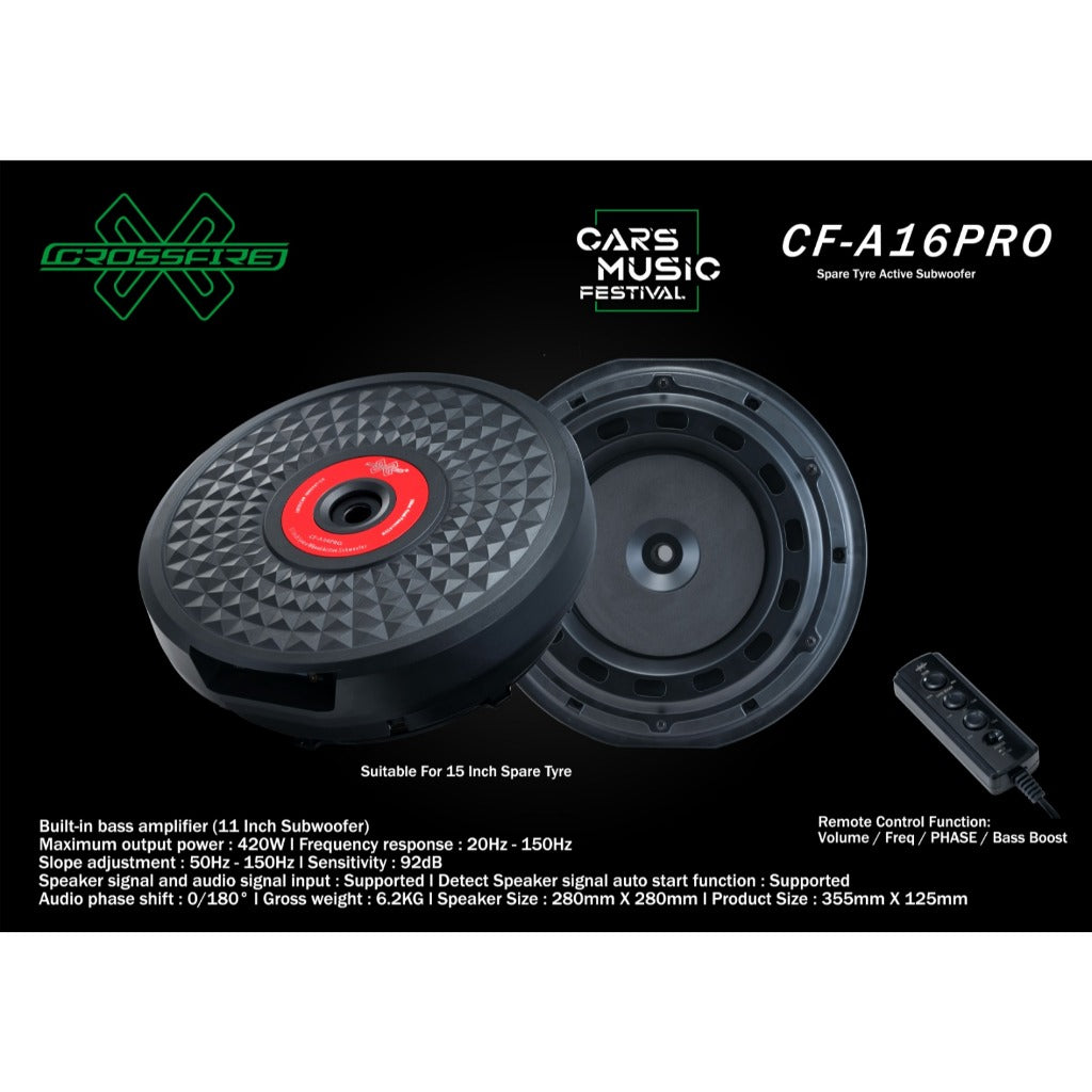 crossfire A16pro spare tyre active subwoofer (11")