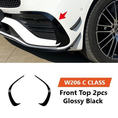 For Mercedes W206 C CLASS Canard ABS front bumper diffuser knife decorative