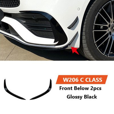 For Mercedes W206 C CLASS Canard ABS front bumper diffuser knife decorative