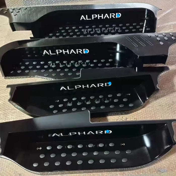 For Toyota Alphard Vellfire AGH30 LED Door Side Step Sill Plate Stainless Steel Door Side Sill Step Plate