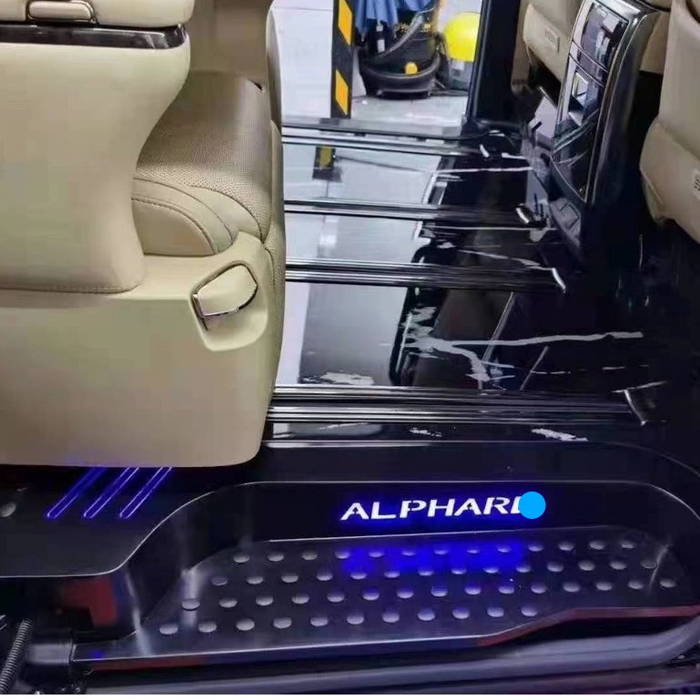 For Toyota Alphard Vellfire AGH30 LED Door Side Step Sill Plate Stainless Steel Door Side Sill Step Plate
