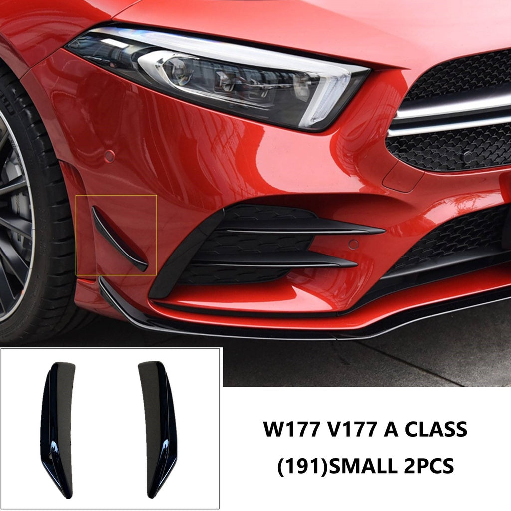 For Mercedes W177 V177 A Class Front Lip Canard ABS front bumper diffuser knife decorative