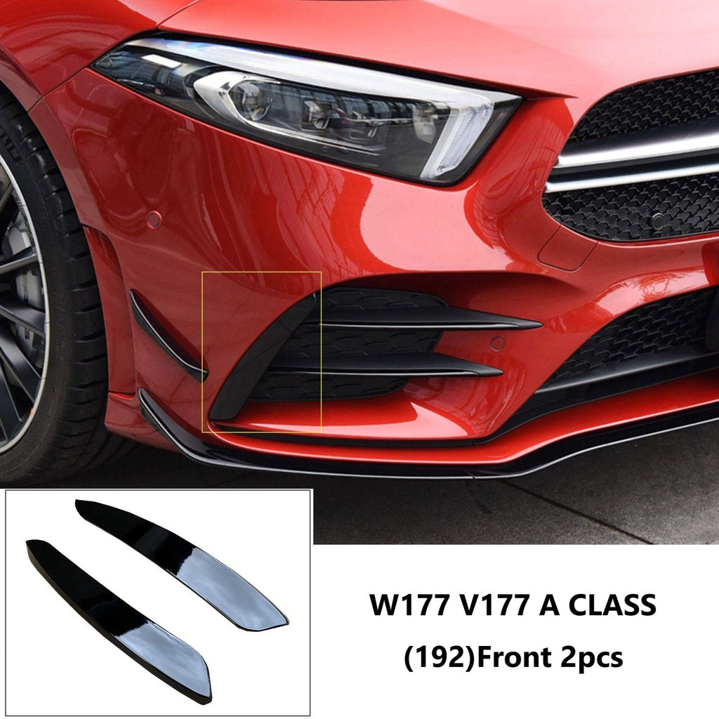 For Mercedes W177 V177 A Class Front Lip Canard ABS front bumper diffuser knife decorative
