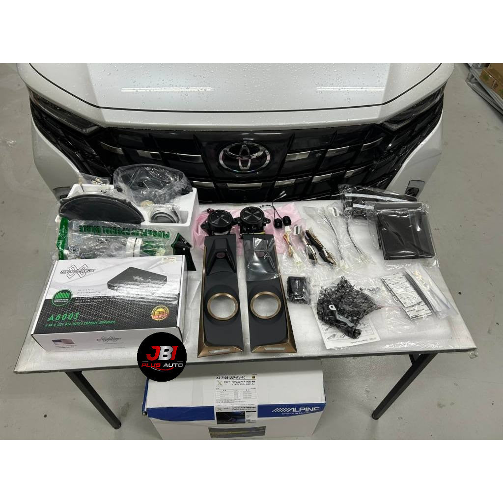 Alpine X3-710S-LUP-AV-40 lift up 3-way speakers for Alphard/Vellfire (30 40 series)