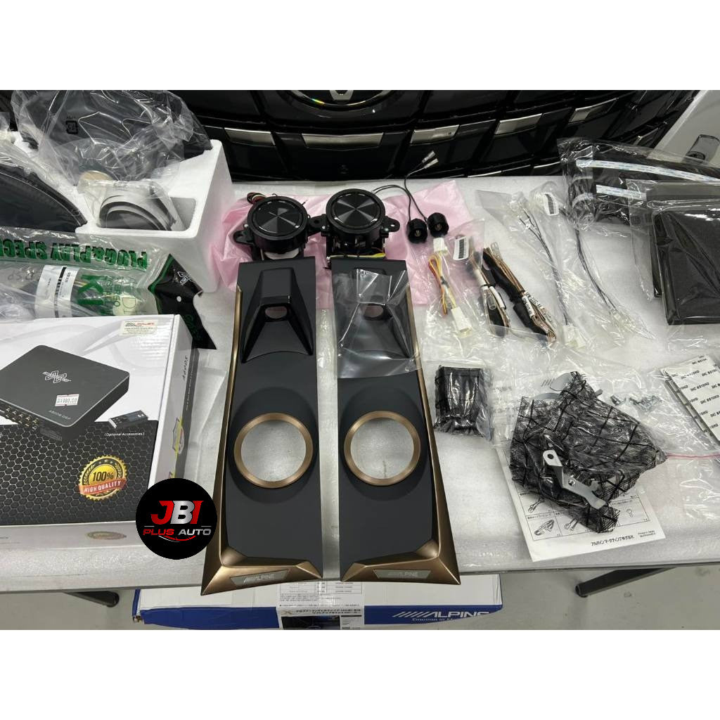 Alpine X3-710S-LUP-AV-40 lift up 3-way speakers for Alphard/Vellfire (30 40 series)