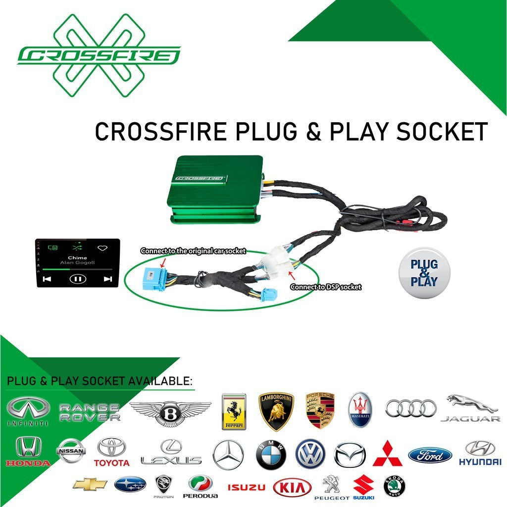 CROSSFIRE DSP Plug & Play Socket For Toyota Honda Nissan Perodua Proton Suzuki Mazda Isuzu Ford Peugeot Volkswagen