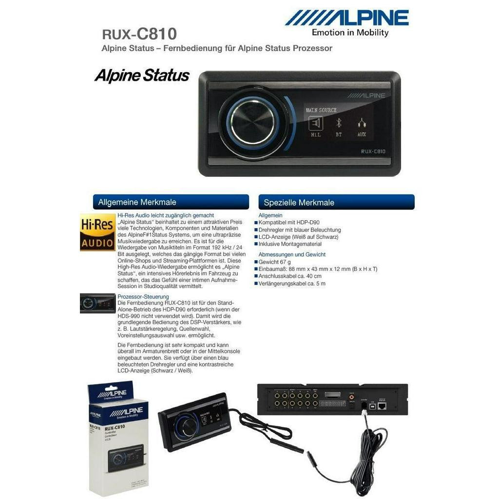 Alpine DSP Remote Controller For An Alpine Status Digital Sound Processor Car Amplifier RUX-C810