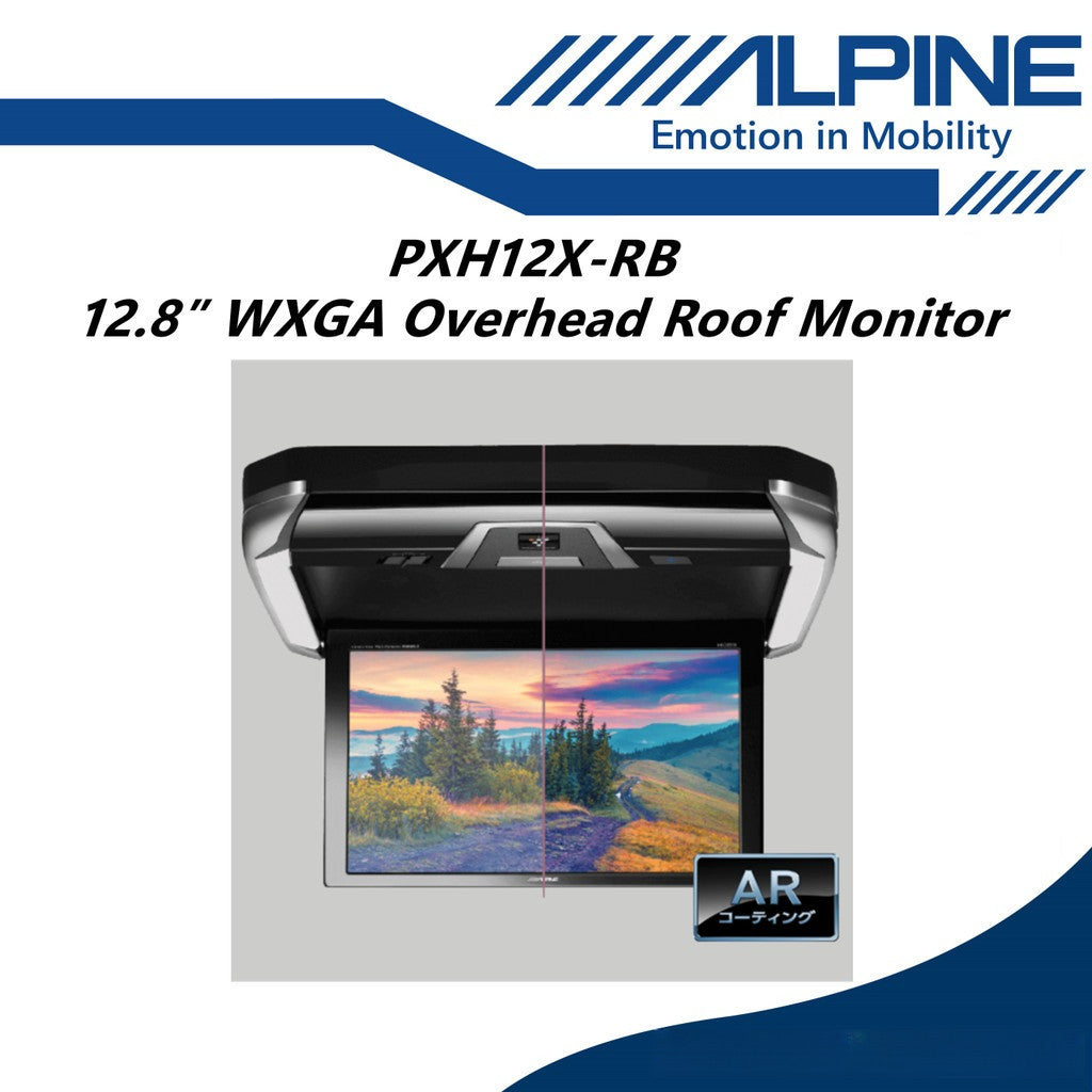 Alpine 12.8" Overhead Roof Monitor WXGA With Plasma Cluster Technology Car Monitor PXH12X-RB