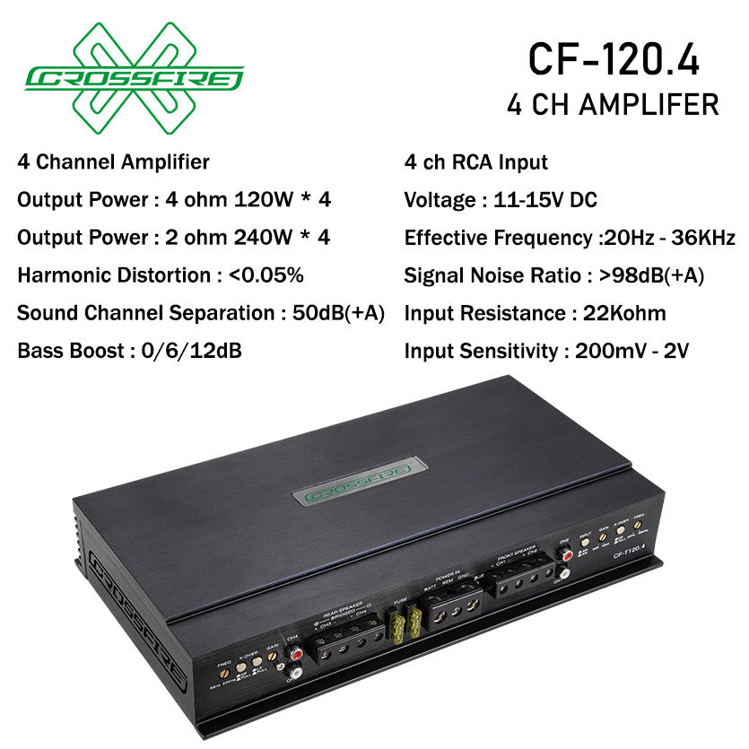CROSSFIRE 4 Channel Power Amplifier T120.4