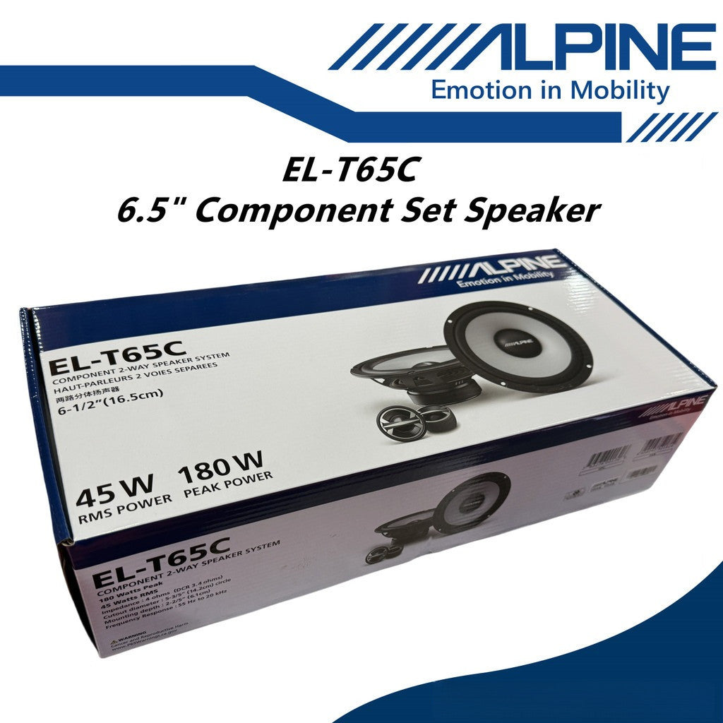 Alpine 6.5" Component Speaker Set 2 Way Component Spk With Tweeter EL-T65C