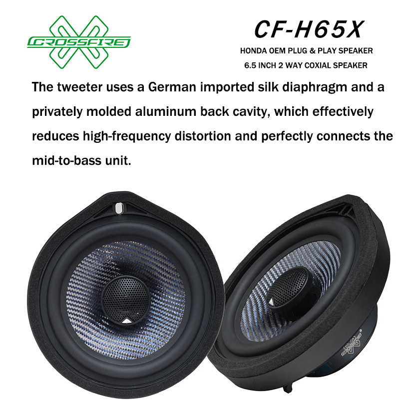 CROSSFIRE OEM 2 Way Coxial Speaker H65X For Honda Plug & Play