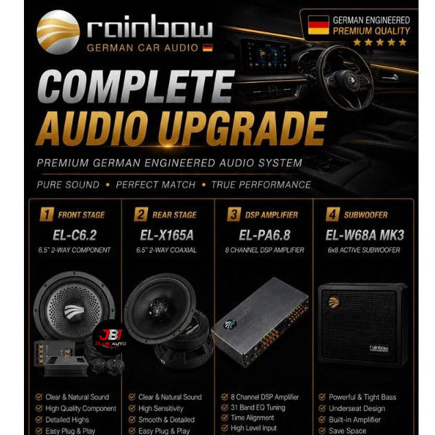Rainbow DSP Active Subwoofer Complete Car Audio Package