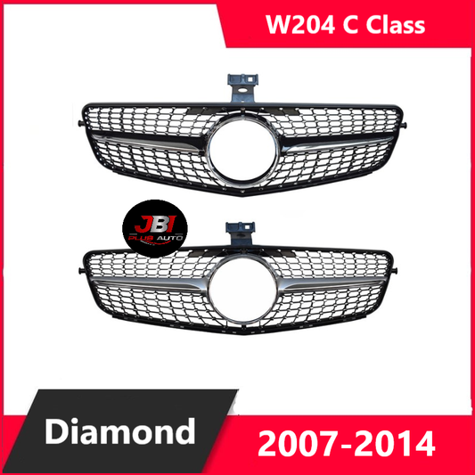 For Mercedes W204 C Class Diamond Grill 2007-2014