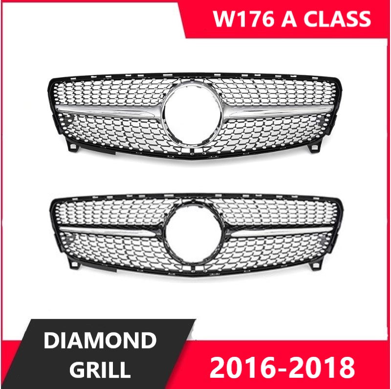 For Mercedes W176 Grill  A Class DIAMOND Grill 2013 2018