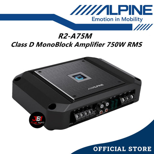 Alpine Class D Mono Block Car Amplifier 750W RMS Monoblock Amp R2-A75M