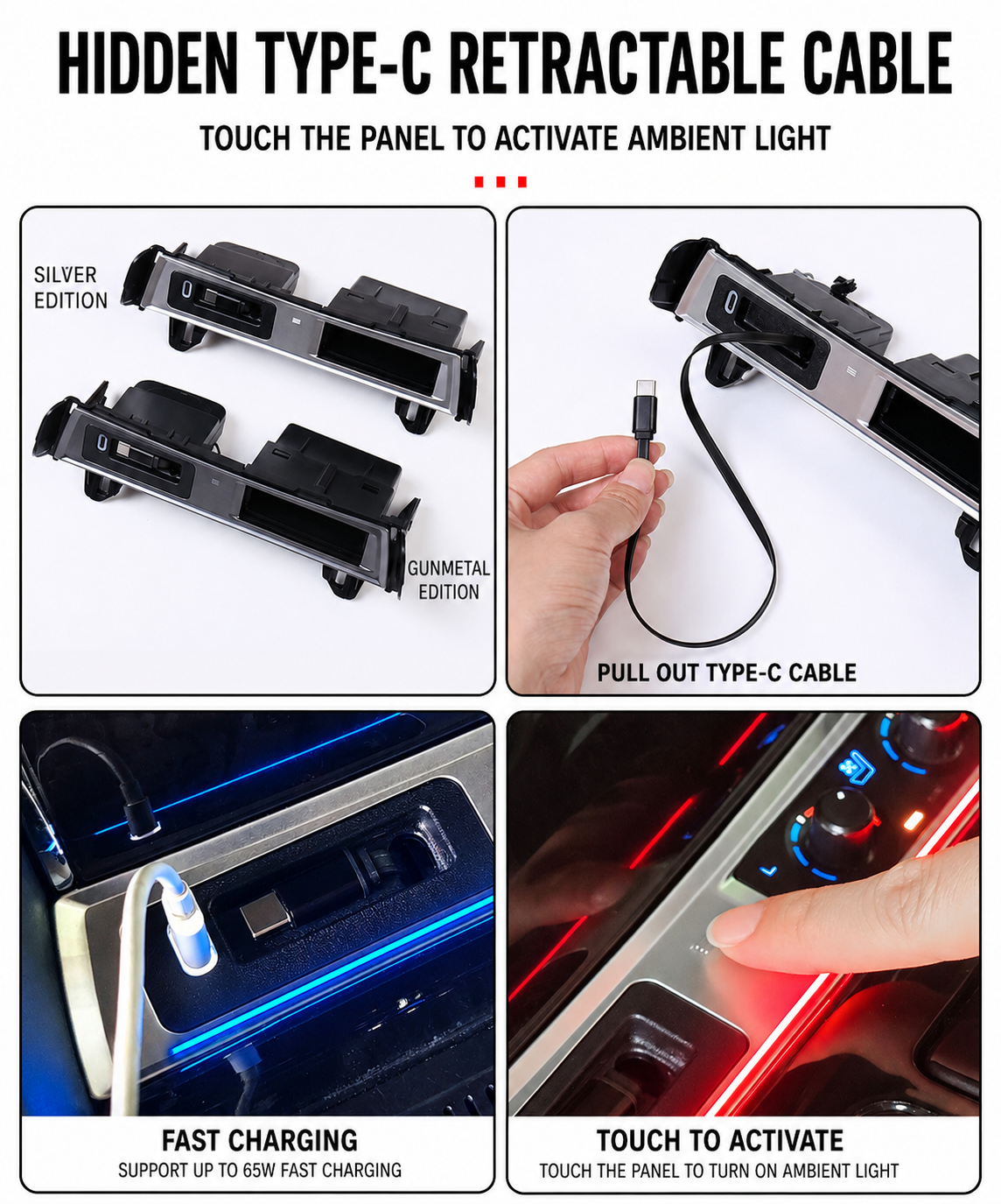 Toyota Alphard Vellfire AGH30 Middle Front Row Armrest USB Type-C Adaptor 45W Fast charging