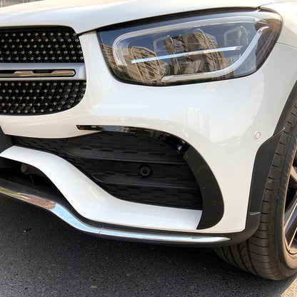 For Mercedes W253 GLC COUPE Facelift 2019+ Canard ABS front bumper diffuser  knife decorative