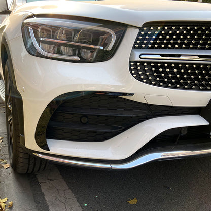 For Mercedes W253 GLC COUPE Facelift 2019+ Canard ABS front bumper diffuser  knife decorative