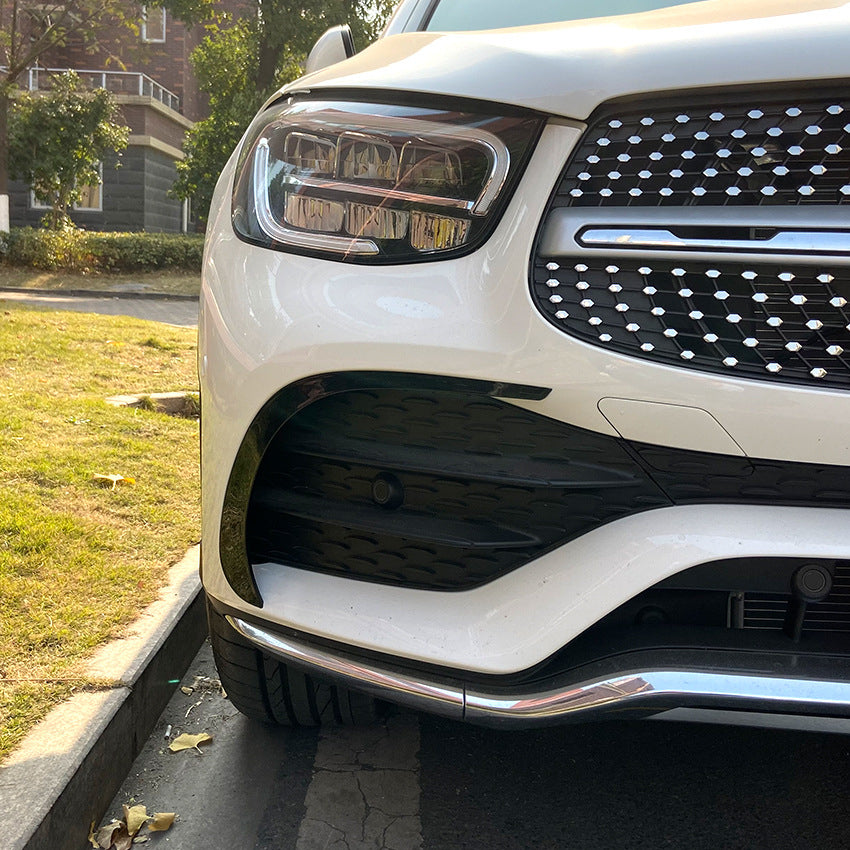 For Mercedes W253 GLC COUPE Facelift 2019+ Canard ABS front bumper diffuser  knife decorative