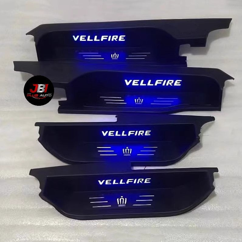 For Toyota Alphard Vellfire AGH30 AGH40 AH40 LED Door Side Step Sill Plate Stainless Steel Door Side Sill Step Plate