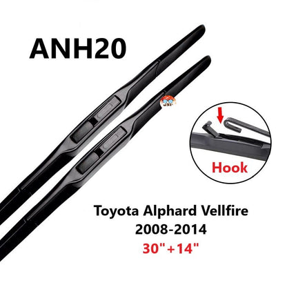 For Alphard Vellfire Wiper ANH20 AGH30 GGH30 2.4L/2.5L/3.5L 2008 - 2021 Windscreen Wiper Blades