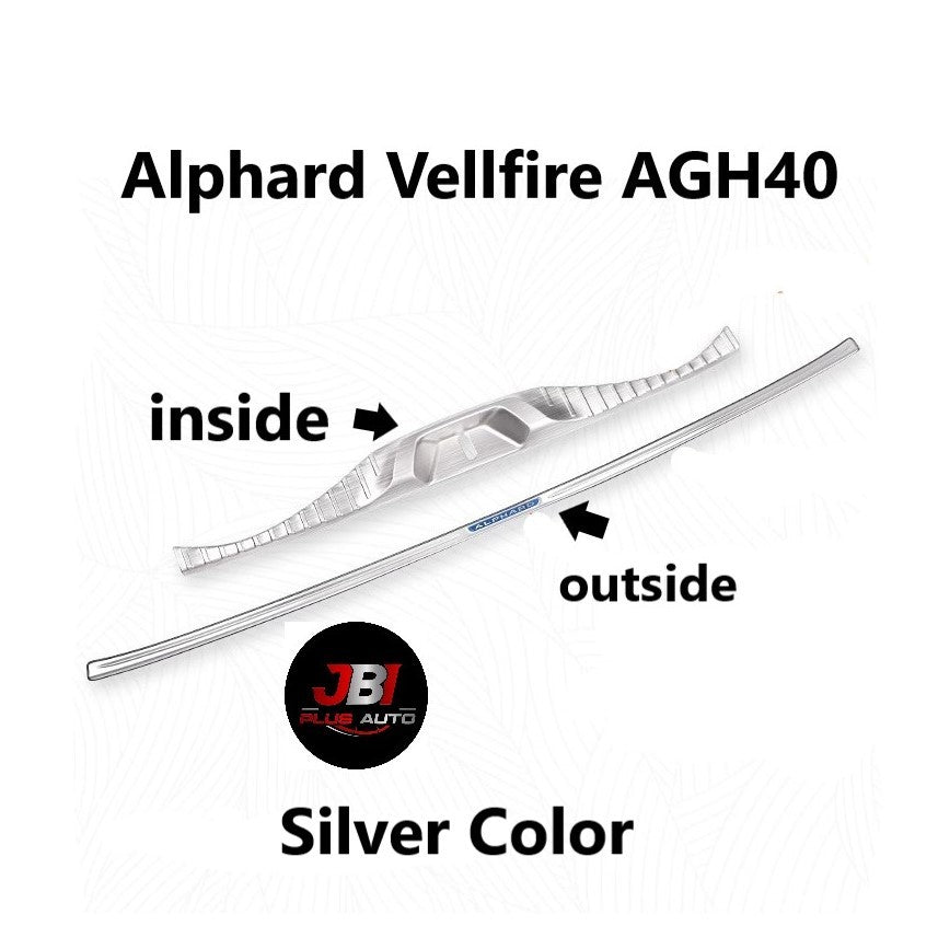 For Toyota Alphard Vellfire AGH40 AH40 Rear Bumper Guard Trunk Protector Stainless Steel