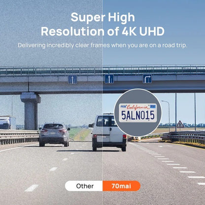 70mai Dash Cam A800S 4K UHD with 3" IPS Screen Dual-channel Optional