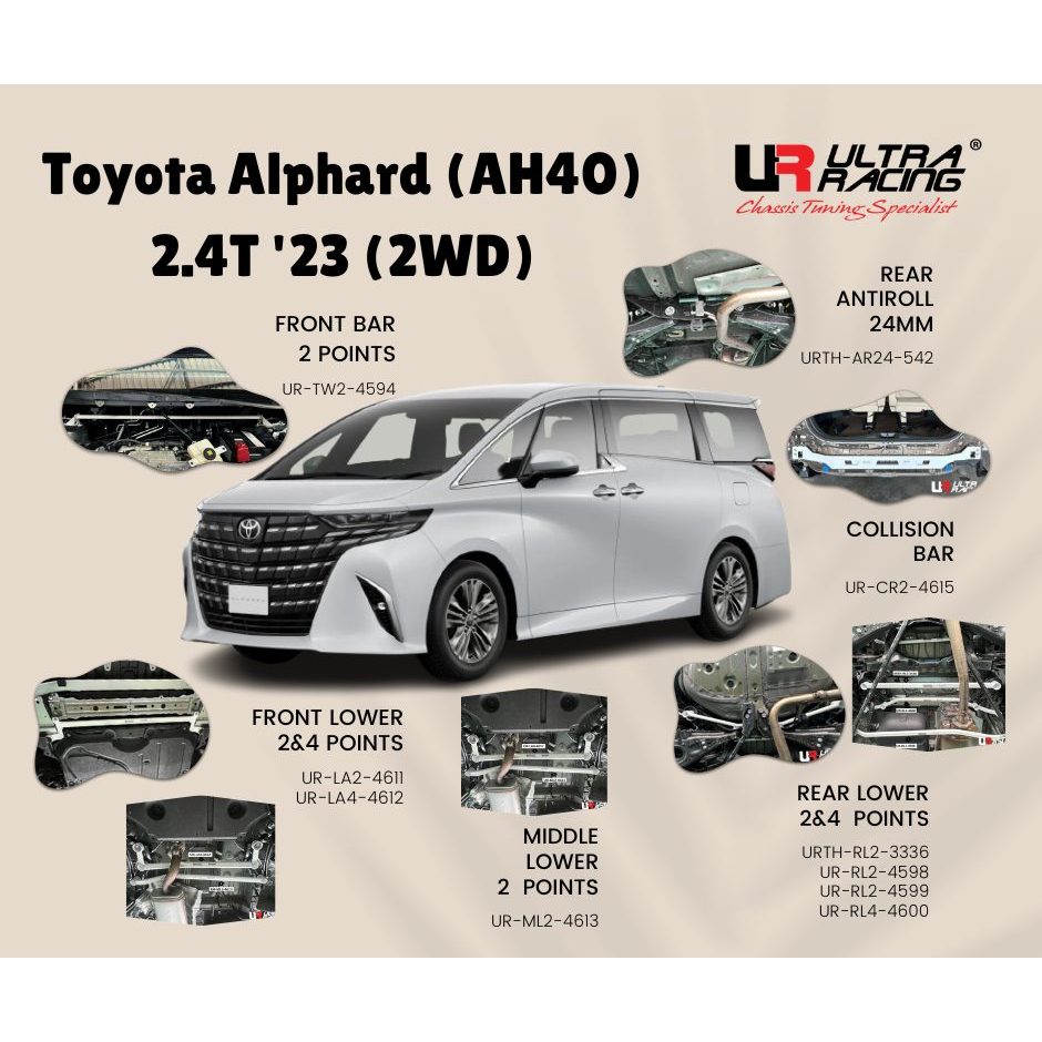 Ultra Racing Toyota Vellfire AGH40 AH40 2.4T Stage1 Bar Anti Crash Bar
