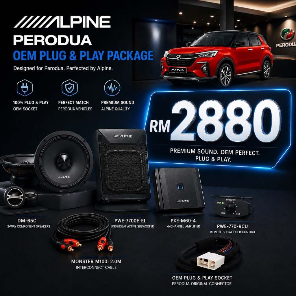 Perodua ALPINE OEM Plug & Play Sound System For  Myvi Ativa Alza Bezza Axia