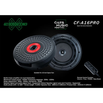 crossfire A16pro spare tyre active subwoofer (11")