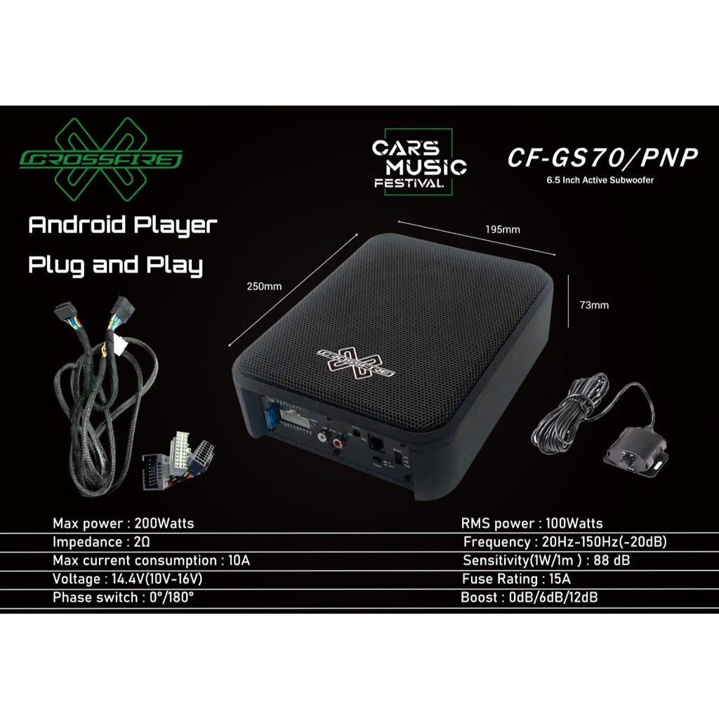 Crossfire 6.5" PLUG & PLAY ACTIVE SUBWOOFER CF-GS70/PNP