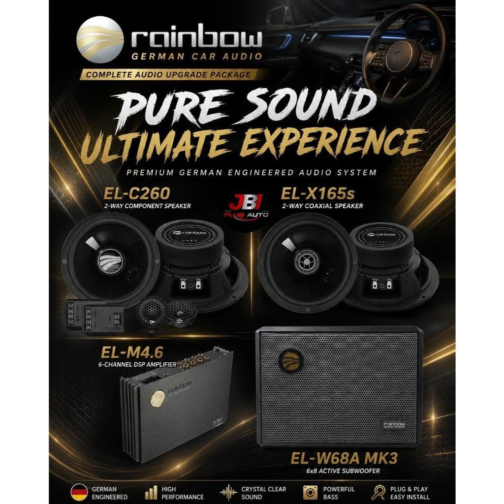Toyota Honda Nissan Mazda Perodua Proton Rainbow DSP Active Subwoofer Complete Car Audio Package