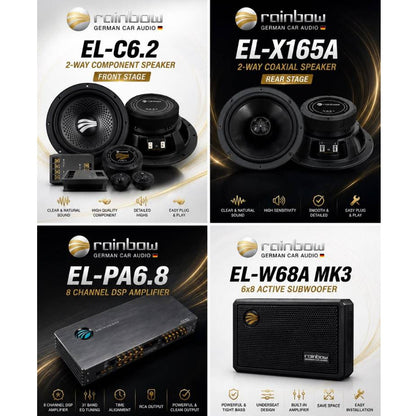 Rainbow DSP Active Subwoofer Complete Car Audio Package