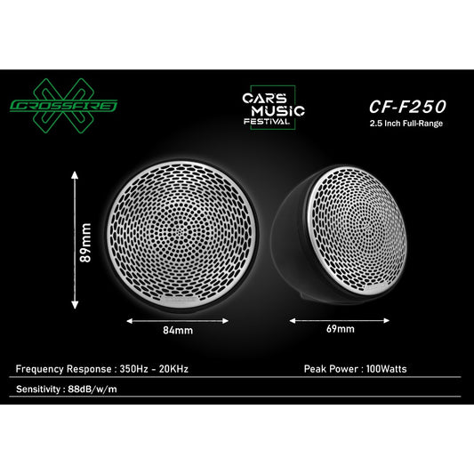 Crossfire CF-F250 Full Range Speaker 2.5 Inch | Audio Car Speaker